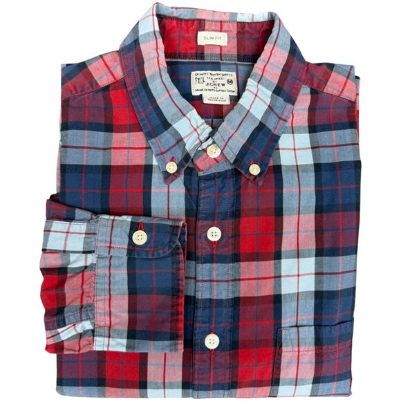 EUC Men's J. CREW Slim Fit Tailored Plaid Casual Button-Down Shirt | Size M - Picture 1 of 7